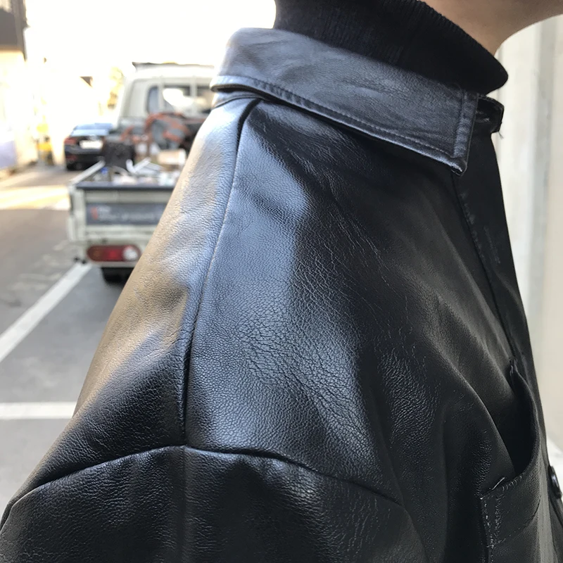 Мужская свободная кожаная рубашка модная уличная одежда для волос GD костюмы