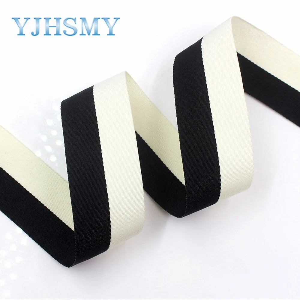 

YJHSMY I-181103-136,10yards/lot,38mm Double-sided two-color striped ribbon DIY handmade bow headdress gift wrap materials