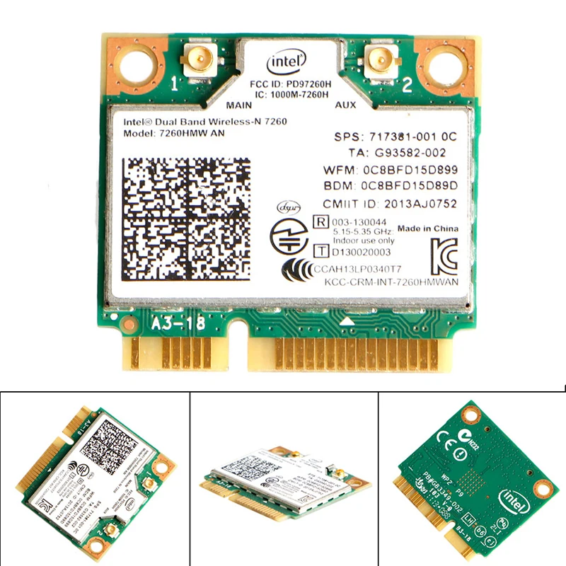 Двухдиапазонная беспроводная карта Intel AN 7260HMW + Bluetooth 4 0 MINI PCI E WLAN|Сетевые карты| |