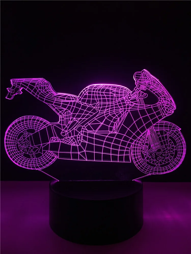 Крутая мотоциклетная 3D лампа светодиодный USB светильник для настроения