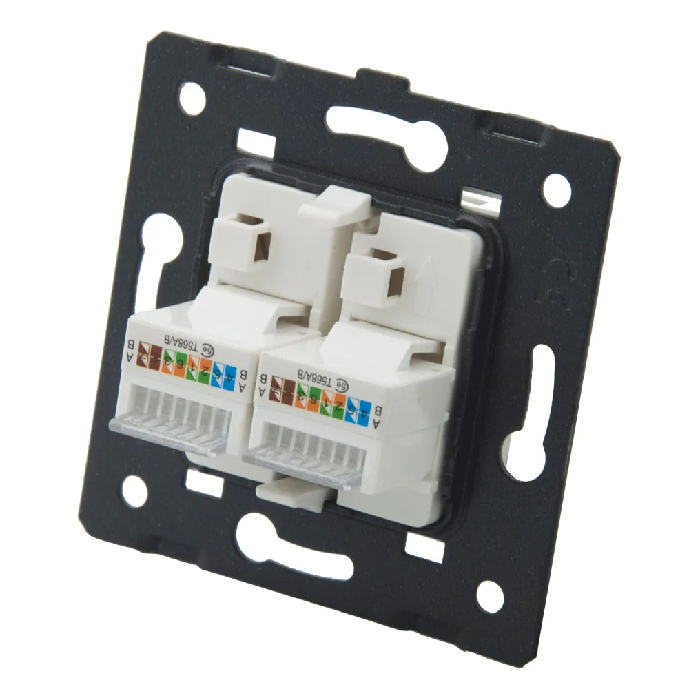 

EU Standard Dual CAT5E RJ45 Tool Free Style Socket Wall Plate