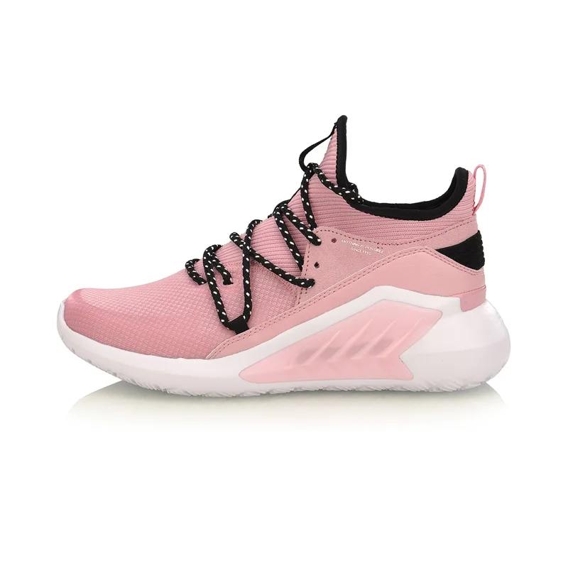 Li-Ning/Женская прогулочная обувь средней высоты; однотонная трикотажная дышащая удобная спортивная обувь с подкладкой; кроссовки для отдыха; AGLP038 SJFM19