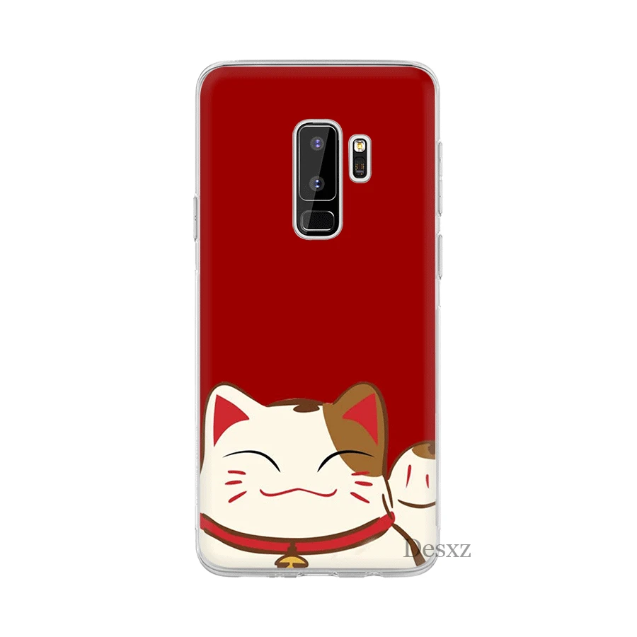 Чехол с изображением из мультфильма Lucky Cat для Samsung M10 M20 M30 M40 S6 S7 Edge S8 S9 S10 Plus S10e Note 8 9