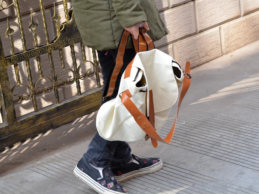 Fashion Beige Unisex School Youth Schoolbag Backpack Canvas Shoulder Travel Bag Satchel Bookbag shoulder bag backpack | Багаж и сумки