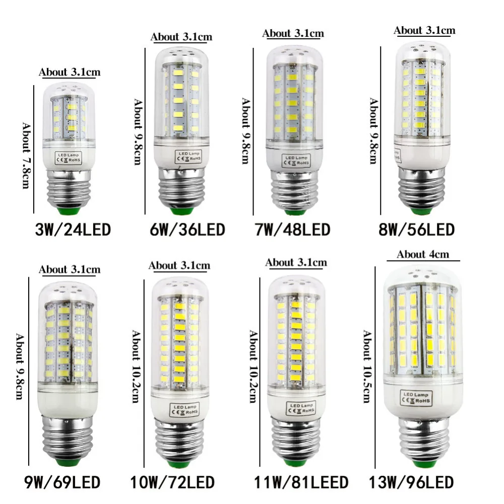 Светодиодный энергосберегающий диодный светильник E27 E14 110 В 220 SMD5730 3 Вт 7 12 15 18