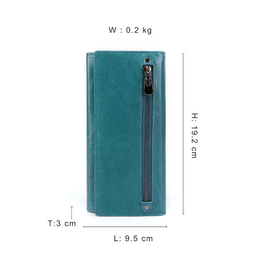 GENODERN Rfid натуральная кожа женские кошельки женский модный клатч кошелек женская