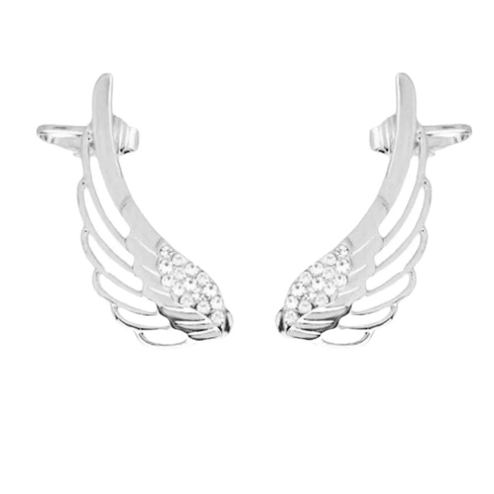 Pendientes Новая мода Панк Стразы клип серьги для женщин с капюшоном надписью Angel и