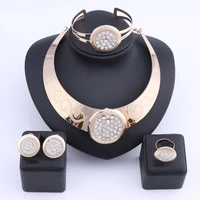 women african jewelry sets brand dubai gold color crystal jewelry sets wholesale bridal accessories nigerian wedding jewelry