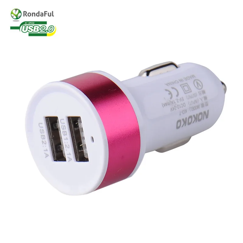 Универсальное автомобильное зарядное устройство с 2 usb портами для смартфонов