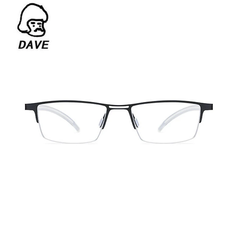 DAVE Брендовые очки из титанового сплава мужские деловые полуоправы для