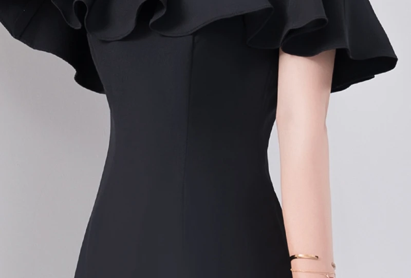 Черные платья для выпускного вечера vestido de festa платье Flunce Robe Soiree Femme Junior Выпускные платья TS1191