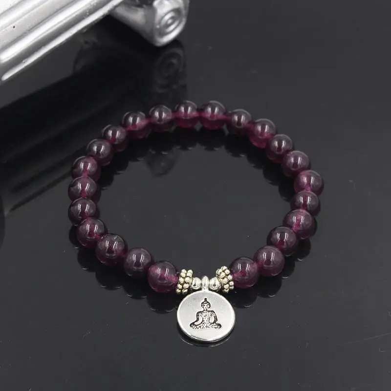 ZJ1813Buddha NADEEM Boho, 2 шт./набор, натуральный мрамор, камень говлита, бусины, подвеска "Древо жизни", подвеска, мала-йога, браслет из бисера, наборы для женщин и мужчин - Окраска металла: ZJ1813Buddha