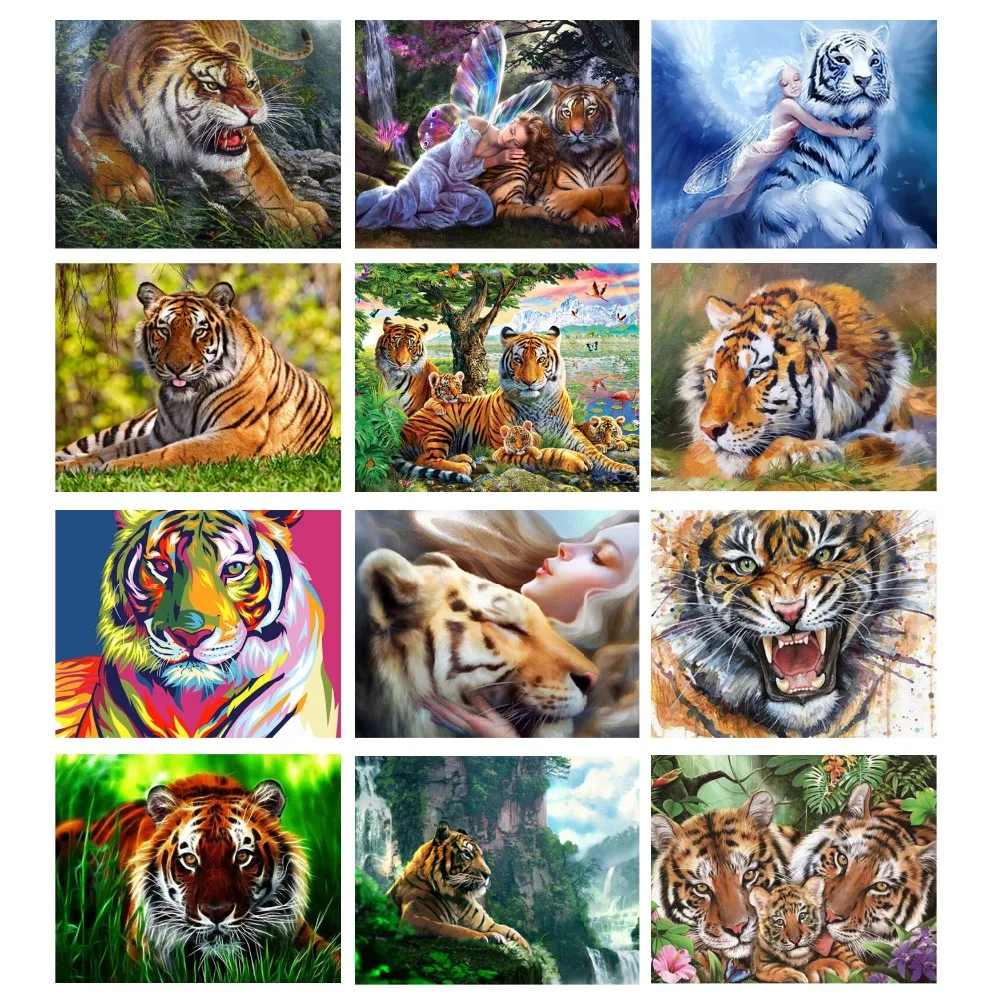 Картина из бисера с изображением тигра|Алмазная мозаика и вышивка| |