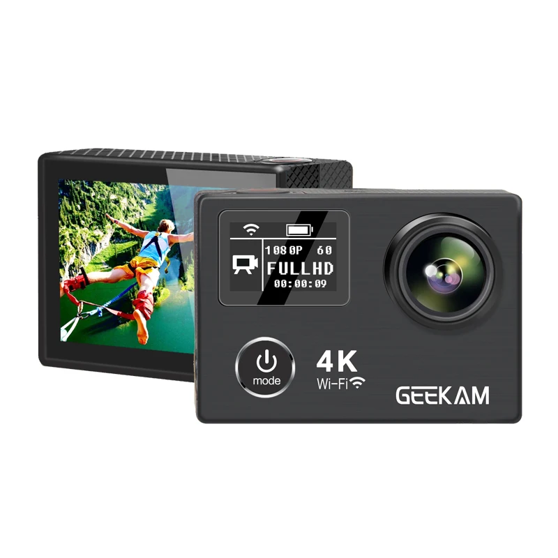Geekam K8 Водонепроницаемый 1080 P 60fps 4 К Ultral HD Спорт Действие Камера Поддержка wi fi HDMI