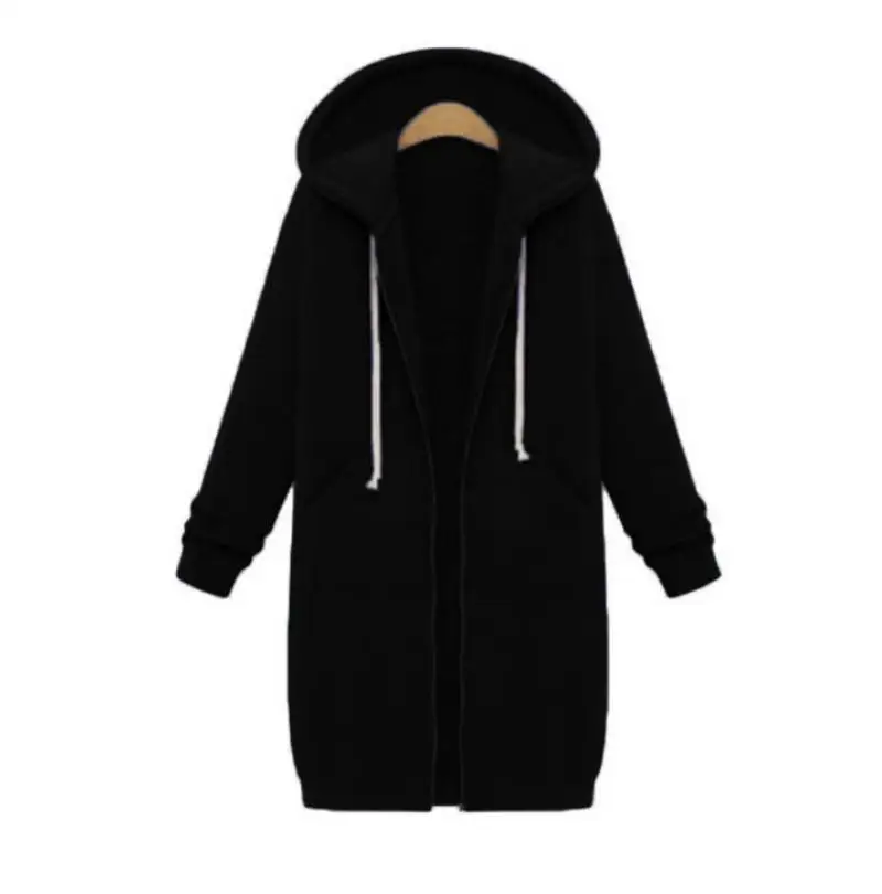 Осень-зима женские топы на молнии толстовка с капюшоном пальто куртка