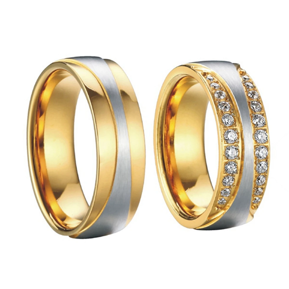 1 пара обручальные кольца из титановой стали золотого цвета|wedding band ring|band ringinfinity