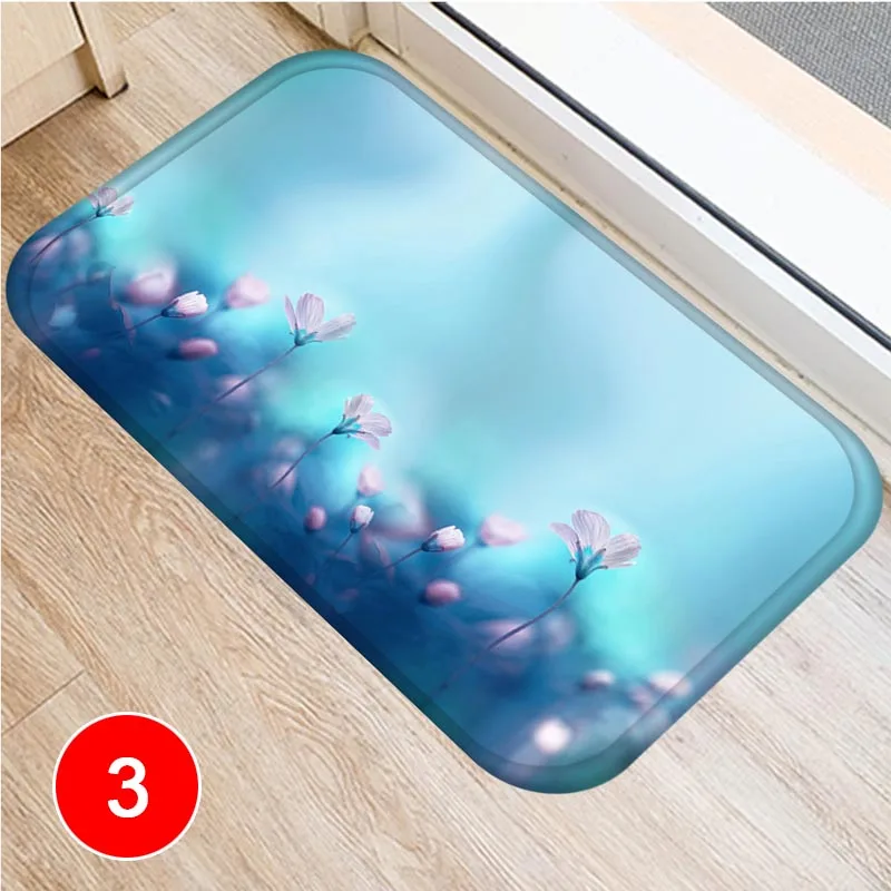 Цветочный узор напольный коврик ковры для кухни гостиной ванной нескользящая