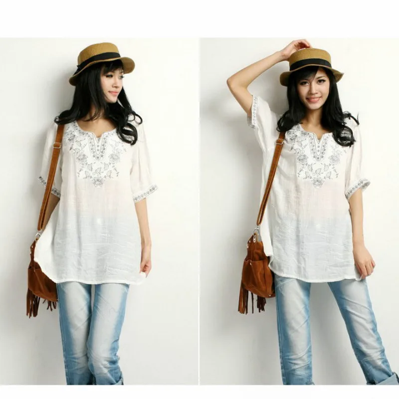 Женское винтажное платье в стиле хиппи с этнической вышивкой|Женские платья| |