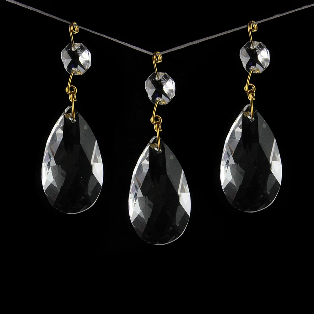 20 шт./лот Lustre de cristal 50 мм Teardrop кристально чистые украшения кристаллы для люстры