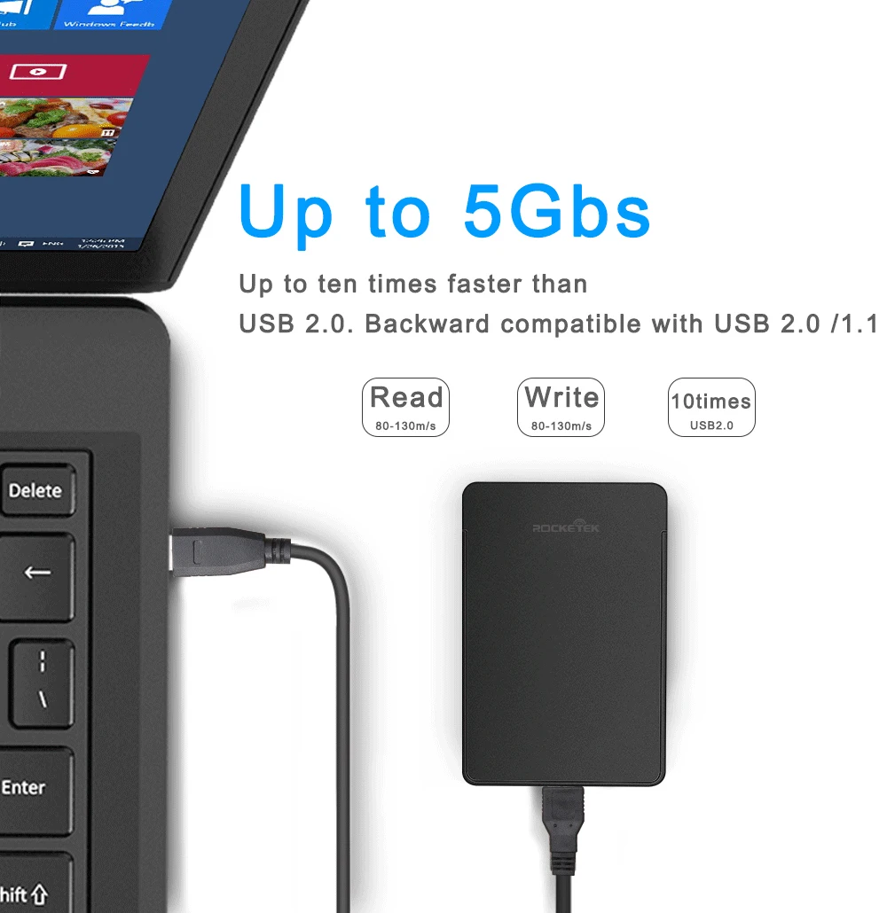 Rocketek HDD чехол 2,5 дюймов SATA для USB 3,0 SSD адаптер Коробка для жесткого диска внешний HDD корпус для ноутбука Настольный ПК