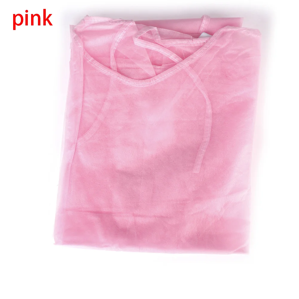 set-pink Разные цвета! 1 шт. одноразовая Хирургическая Одежда Аксессуары для татуировки и легкой пыли одежда комбинезоны один раз фартуки медицинская одежда - Цвет: set-pink