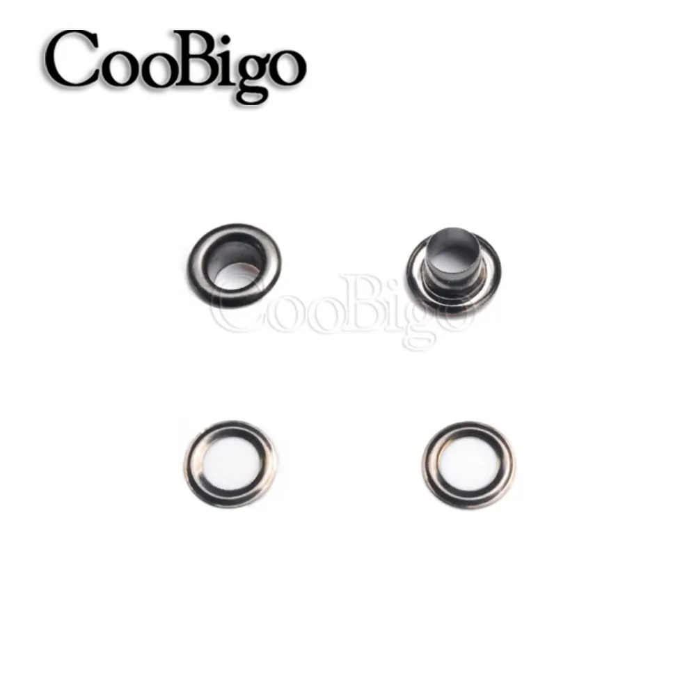 50 комплектов, металлические черные никелевые Люверсы с втулкой для кожевенного ремесла, пояс для обуви, сделай сам, скрапбукинг, кепка, сумка, бирка, аксессуары для одежды