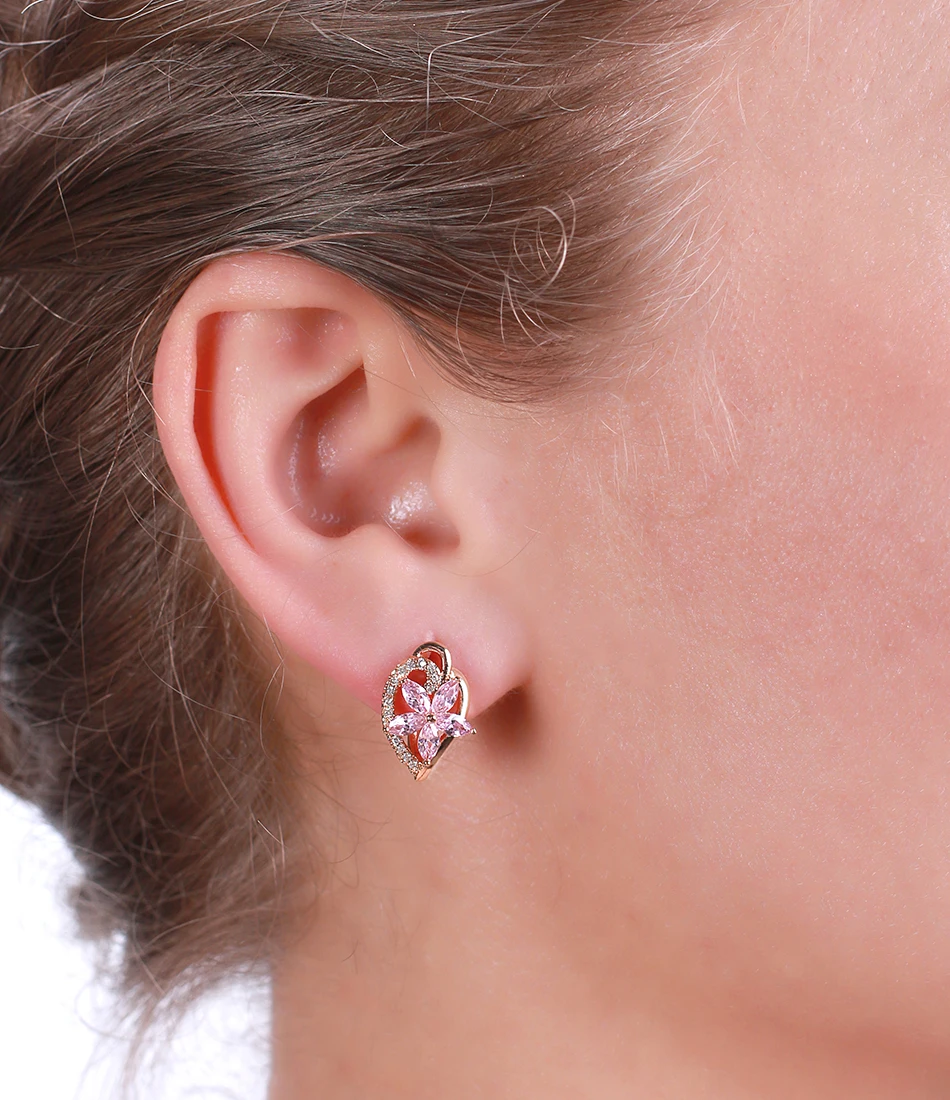 ORSA JEWELS роскошные золотые женские серьги-гвоздики 4 цвета в форме цветка AAA кубический циркон доступны вечерние ювелирные изделия OME57