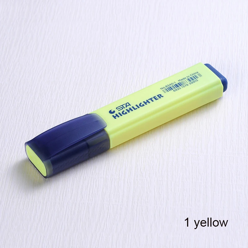 1 yellow 8 цветов одиночные кавайные маркеры безопасные нетоксичные маркеры цветные ручки канцелярские принадлежности для студентов офисные школьные принадлежности - Цвет: 1 yellow