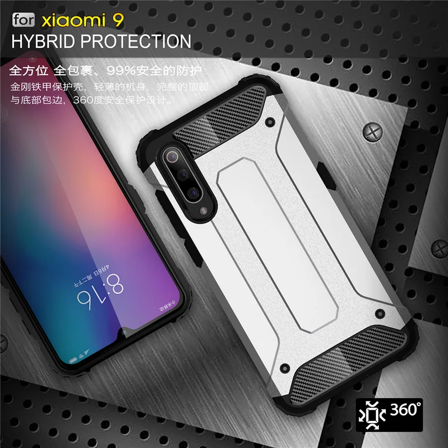Чехол TRISEOLY для Xiaomi Mi 9 с алмазной броней противоударный жесткий и прочный Xiomi SE Mi9