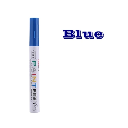 Blue-1pcs 1 шт. 3 шт. Deli s558# Перманентный Маркер Краска Маркер черный синий красный серебристый красный 8 цветов маркер на масляной основе чернила маркер ручка - Цвет: Blue-1pcs