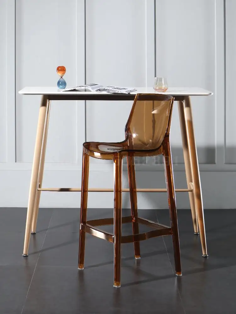 Прозрачный стержень стул барный скандинавский акриловый высокий стул|Барные