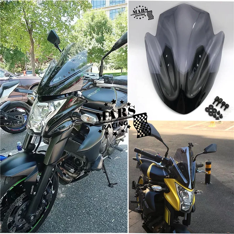 Motorcycle Accessories Windshield Windproof WindScreen Deflectors Visor Viser For Kawasaki ER6N 2013 2014 2015 2016 2017 ER-6