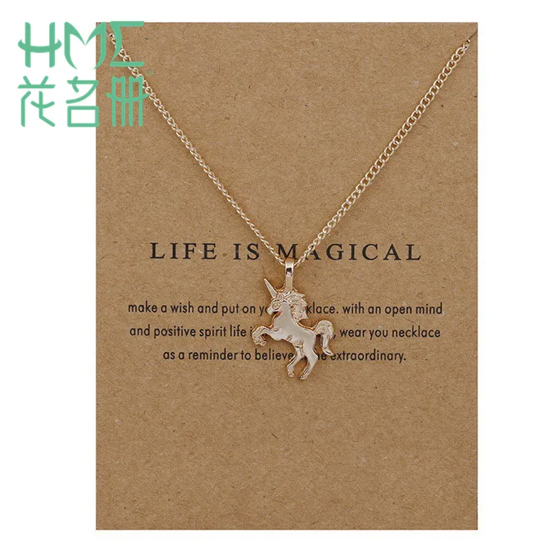 Цепочка с подвеской в виде единорога лошади Зина|pendant necklace|gold silverchain pendant |