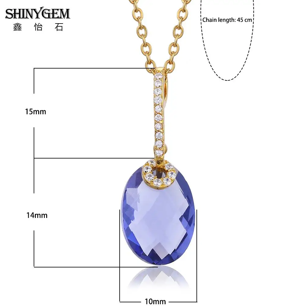 ShinyGem модное синее ожерелье с фиолетовыми стразами овальные граненные