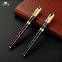 jinhao luxury gold rollerball pen with diamond clip smooth metal ballpoint pen for student school supplies free shipping