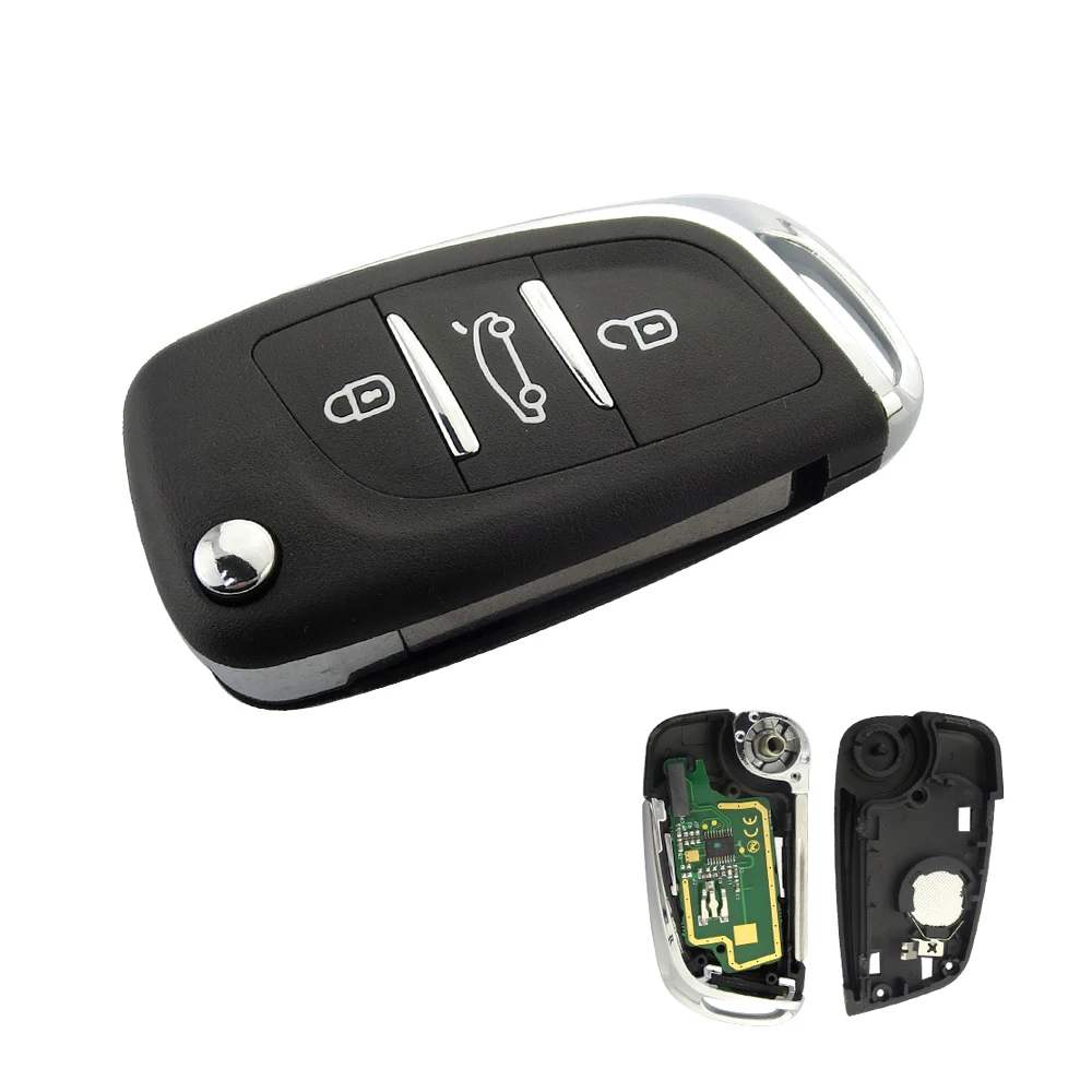 OkeyTech для Peugeot 307 408 308 Citroen C2 C3 C4 C5 C6 Xsara Grand Picasso 3 кнопки дистанционный брелок чип ID46