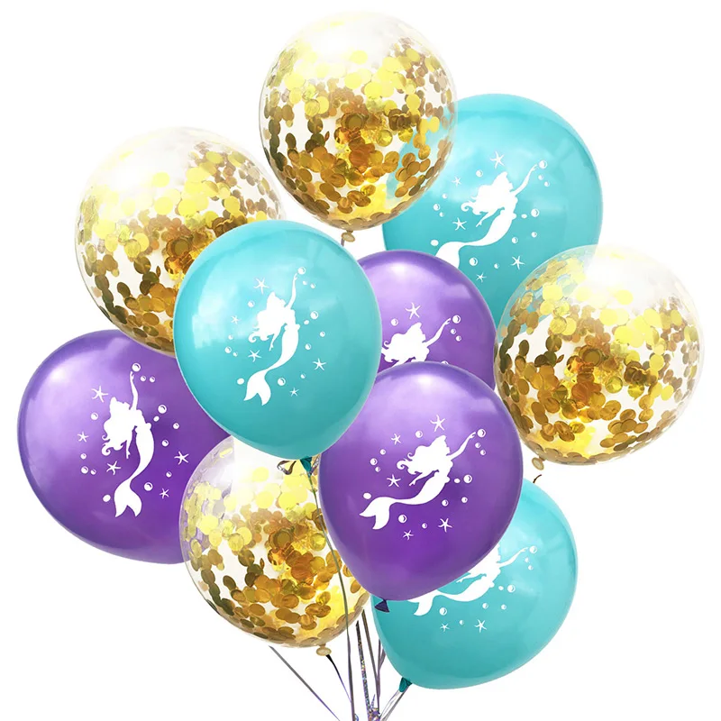 10 шт./компл. воздушные шары с русалочкой Конфетти Свадебный детский душ День