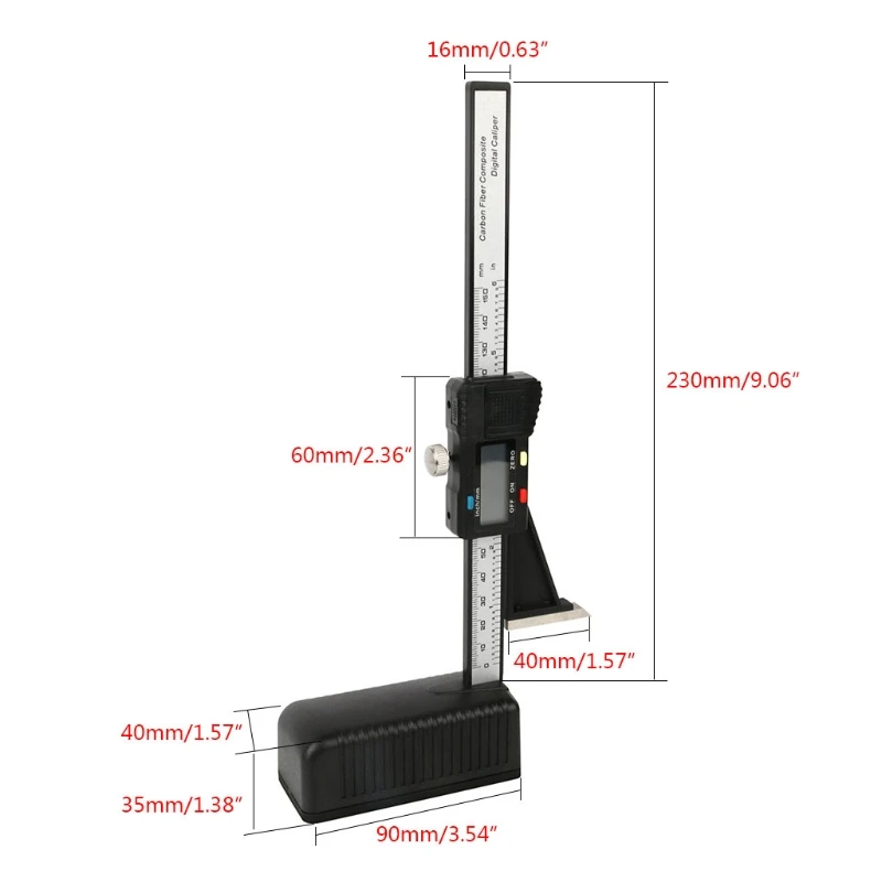 

Digital Height Gauge 0-150mm/6" Caliper Electronic Woodworking Measurement Tool