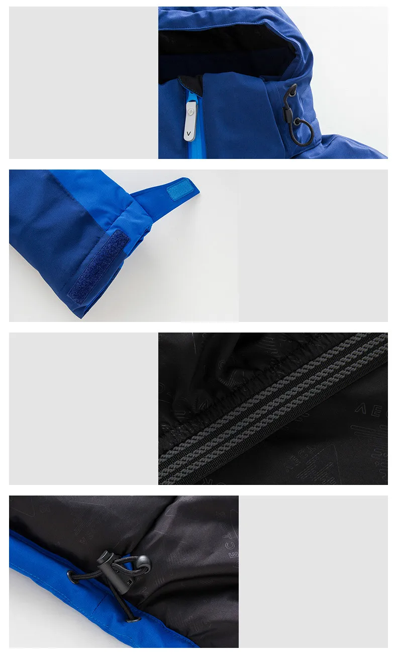 Векторный мужской лыжный костюм теплый водонепроницаемый ветрозащитный зимний