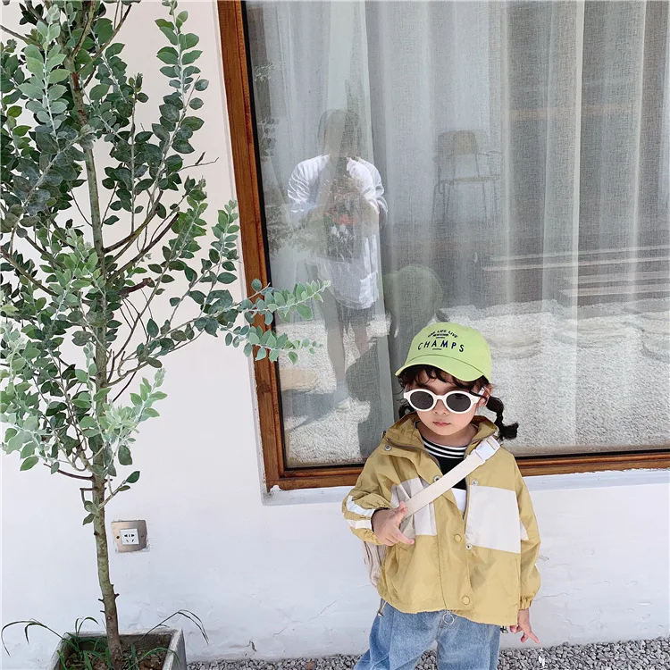 Осенние модные куртки с капюшоном в Корейском стиле пэчворк для мальчиков и