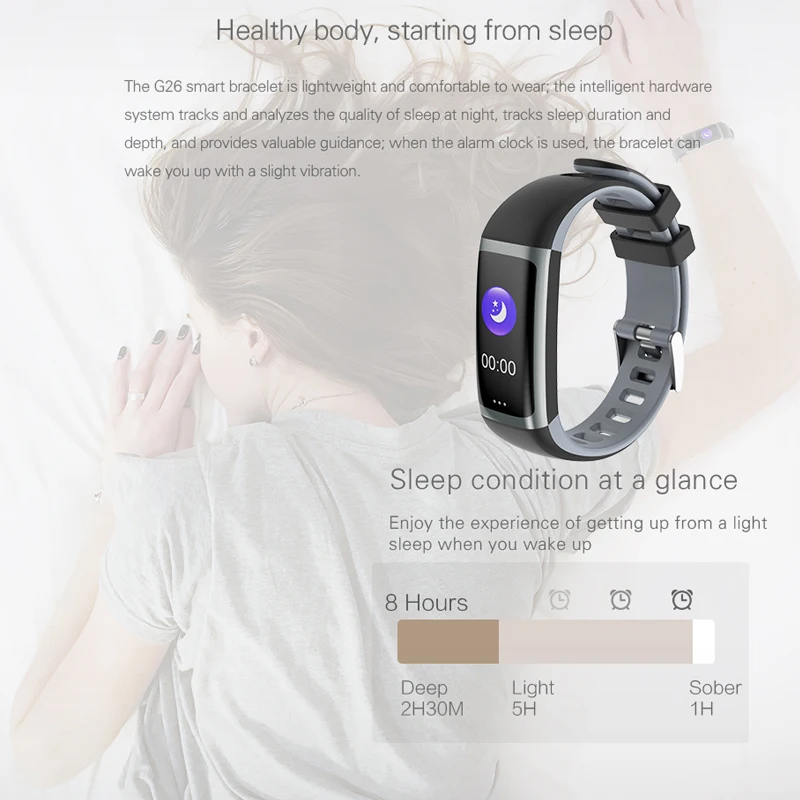 Оригинальный Смарт-браслет G26 фитнес-трекер с цветным экраном водонепроницаемые