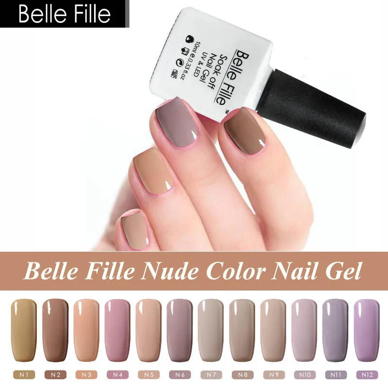 Belle Fille Hotsale телесные Цвета УФ гель для ногтей Замачивание от замачивания