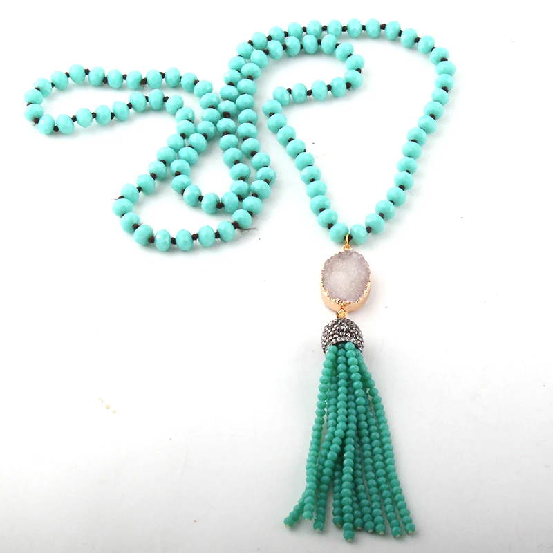 MOODPC модное богемное этническое Ювелирное стекло с кристаллами узелковая белая