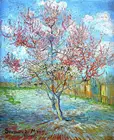Винсент Ван Гог персиковое дерево художественное воспроизводство жикле Шелковый Плакат Украшение дома Настенная Наклейка
