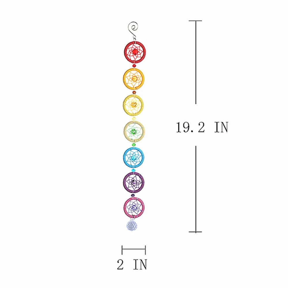 H& D чакра Ловец снов с 20 мм хрустальная люстра шар призмы Suncatcher Ручной Работы Радуга кулон феншуй