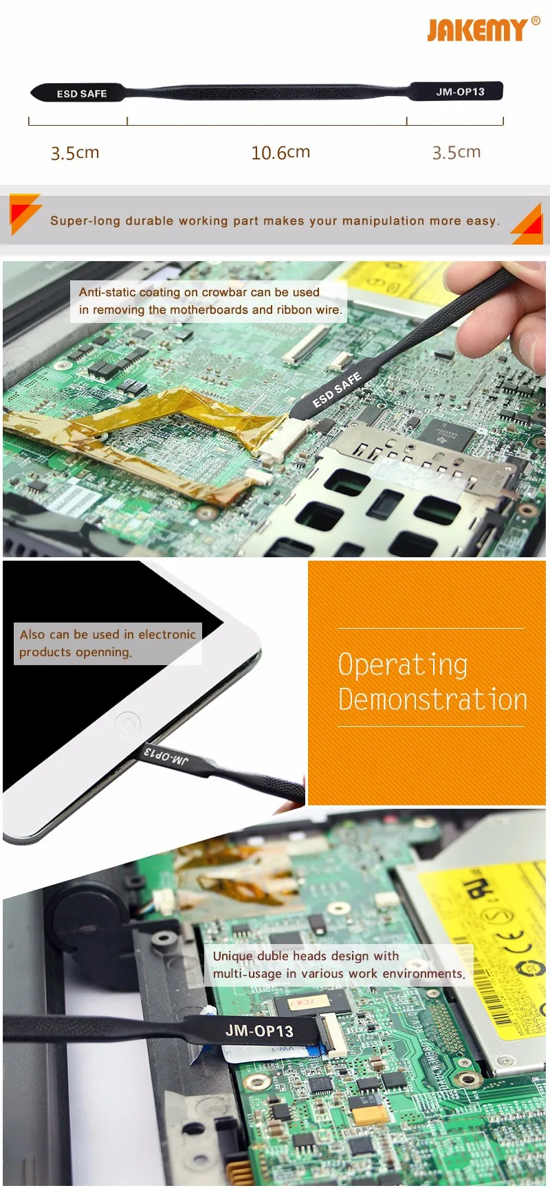 JAKEMY ESD безопасные металлические ломы инструменты для открывания для iPhone iPad samsung Ноутбук телефон Инструменты для ремонта Outillage Ferramenta