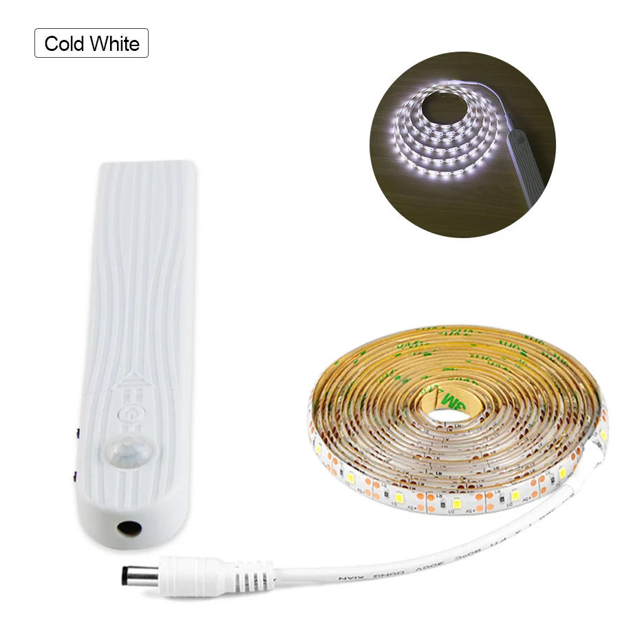 Sensor Cold White Датчик движения светодиодная лента светильник SMD 2835 USB Светодиодная лента 1 м 2 м 3 м шкаф лампа шкаф светильник водонепроницаемый для спальни для лестниц коридора - Испускаемый цвет: Sensor Cold White