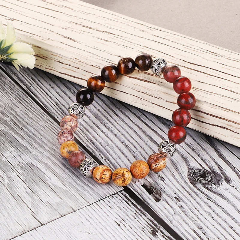 Оригинальный браслет ручной работы искусственные бусины смесь камней планшетов