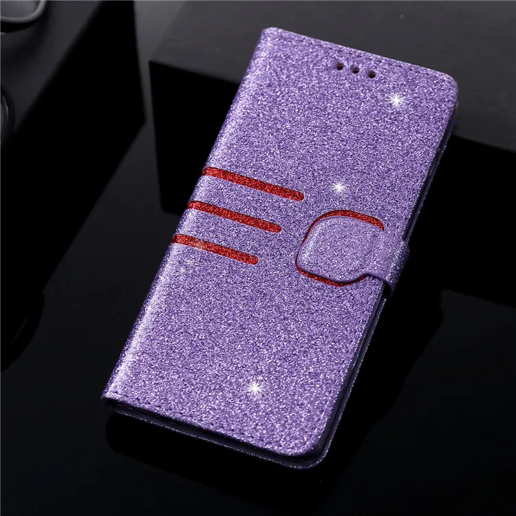 Фиолетовый Роскошные Флип-кейсы для huawei P Smart P20 Lite P30 Pro Y6 Pro Y7 Prime Honor 7A Pro 7C 8A из искусственной кожи с Откидывающейся Крышкой и функцией подставки - Цвет: Фиолетовый