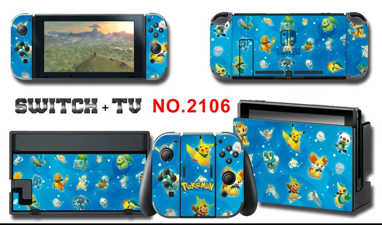 Для nintendo Switch Pain sticker консоль Dock Joy Con полное покрытие цветной бумажной кожи Закаленное стекло протектор экрана от 2000-2305